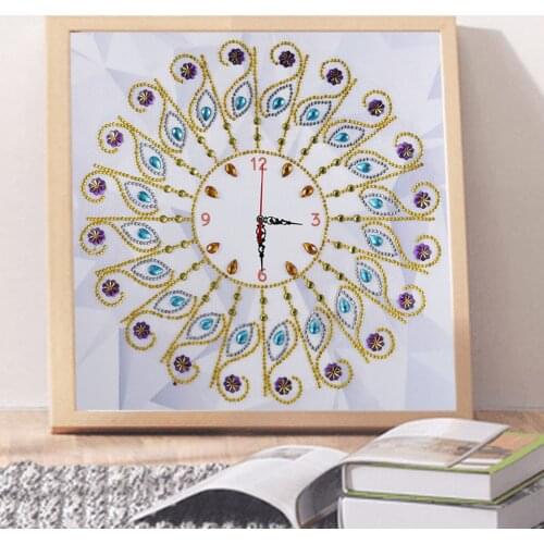 5D Special Shaped Diamond Embroidery Wall Clock Painting Cross Stitch Watch Diamond Mandala DIY Diamond Painting Clock Home Deco