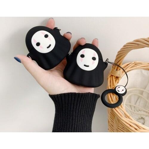 Spirited Away Japanese Anime Kaonashi Bluetooth Wireless EarphoneNo Face Man Faceless Earphone Cases For Apple Airpods 2 3 case