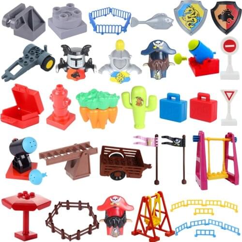 Locking Big Size Blocks Swing Bigs Bus Building Blocks Educational Toys Gifts For Children Compatible Big Size Accessories Model