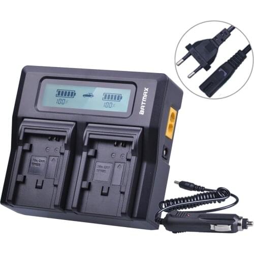 Batmax BP-828 BP828 Rapid LCD Dual Battery Charger for Canon HFS30 HF20 HG20 G30 G40 XA20 XA25 HFM300 HFM30 HFG3