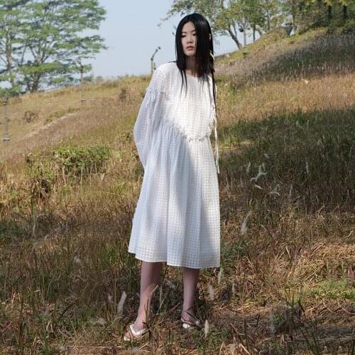 Colline2021 spring new long sleeve dress Korean lady mid long skirt Guangzhou thirteen line APM skirt