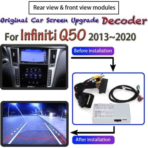 Rear Front Camera Decoder For Infiniti Q30 Q50 Q50L Q60 Q70 2013~2020 Interface System Original Car Screen Upgrade CAM Adapter