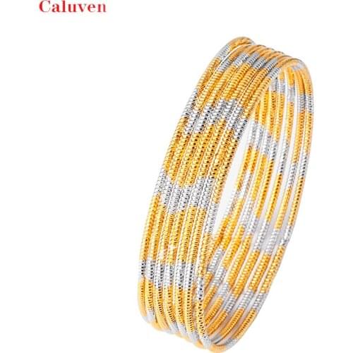 Two tone Color ball bangle and bracelet New African Gold Color Ethiopian jewelry Dubai bangles for woman gifts