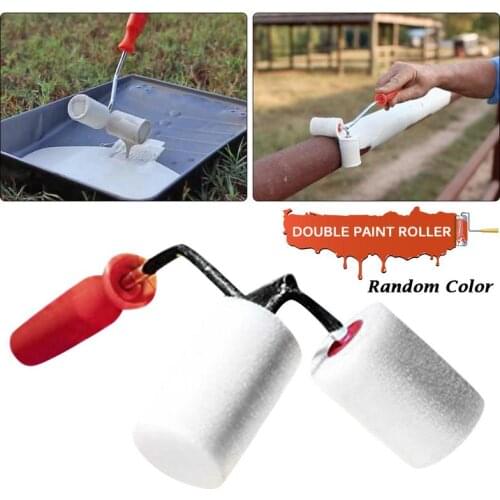 Double Sided Paint Roller Brush Roller Brush Painting Brushes Cylindrical Corner Painting Home Improvement Tools