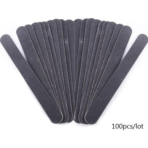 100 X Double Side Black Wood Nail File150/150 Sand Paper Limas Para Manicure Lixa De Unha Buffer Block Wholesale Polish Tools