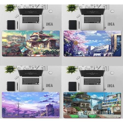 Gaming Mouse Pad Large Mouse Pad PC Gamer Computer Mouse Mat Anime City Street Landscape Mousepad Keyboard Desk Mat Mause Pad