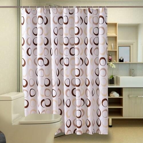 Jarl Home Bathroom Shower Curtains with Grommet Waterproof Coffee Circle Print Polyester Fabric Farmhouse Shower Curtain 71x71