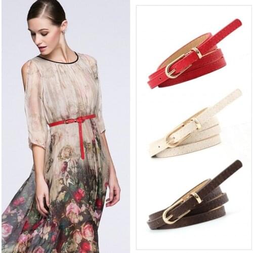 Candy Color Metal Pin Buckle Thin Casual Belt For Women PU Leather Belt Ladies Jeans Straps Waistband For Apparel Accessories