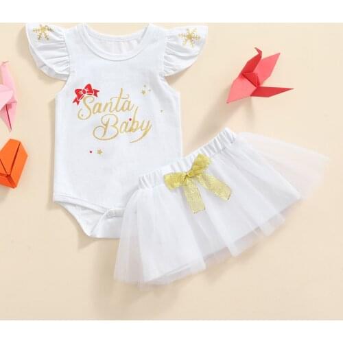 My 1st Christmas Baby Girls Romper Sets Xmas Party Dress Set Christmas Costume Clothes Baby Clothing 2Pcs Christmass Baby Gifts