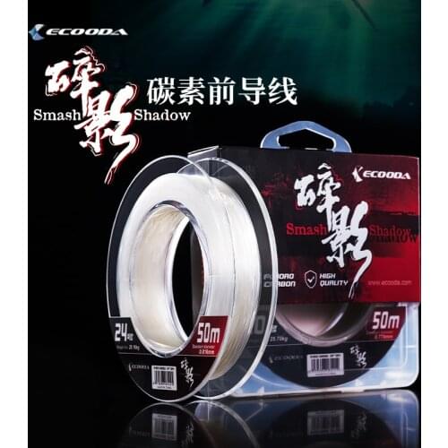 ECOODA Smash Shadom Fluoro Carbon Fishing Line Fast Sinking Leader Line Sink Tip Floating Line Carp Line 30m 50m 80m Leader Line