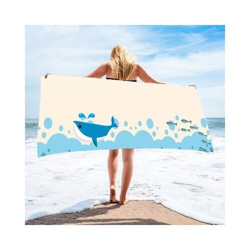 Summer Sea Animal Beach Towel Outdoor Quick Drying Bath Towel Swimming Surf Travel Sunscreen Shawl Lounge Chair Cover Blanket