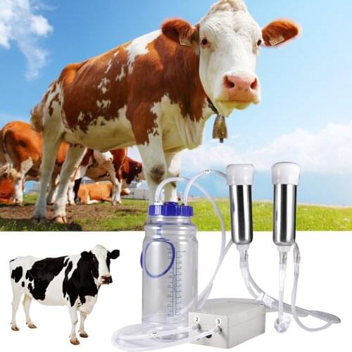 Suction Milker Electric Breast Pump Cow Goat Electric Milking Machine Upgraded Stainless Steel Household Breast Vacuum Pump Cow