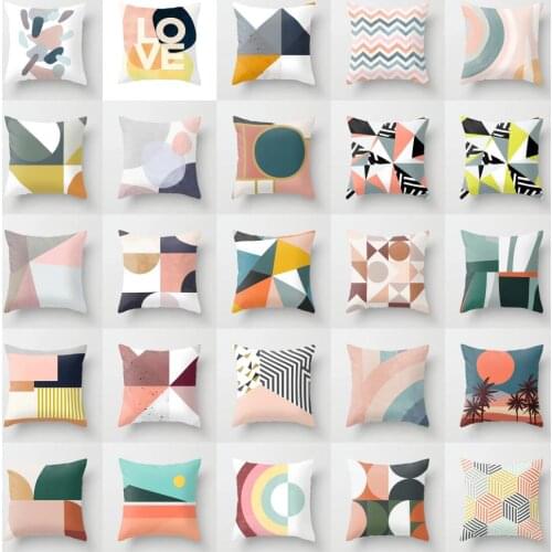 Colorful Stripes Pillow Cover Throw Pillows for Living Room Sofa Soft Polyester Pillow Case Sofa and Bed Cushions Plaid Car Home