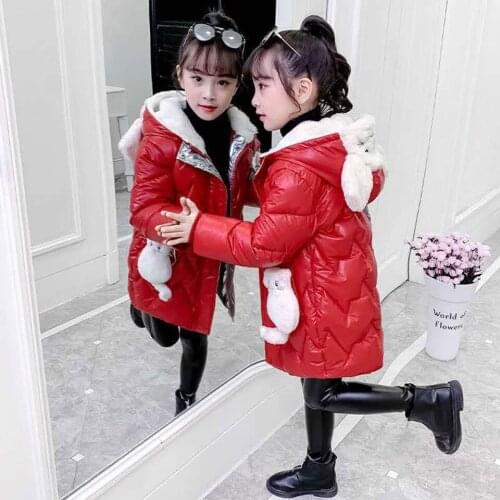 New 2020 Fashion Children Winter Parkas Girl Winter Outerwear Coat Kids Warm Thick Hooded Collar Down Coats For Teenage 4Y-13Y