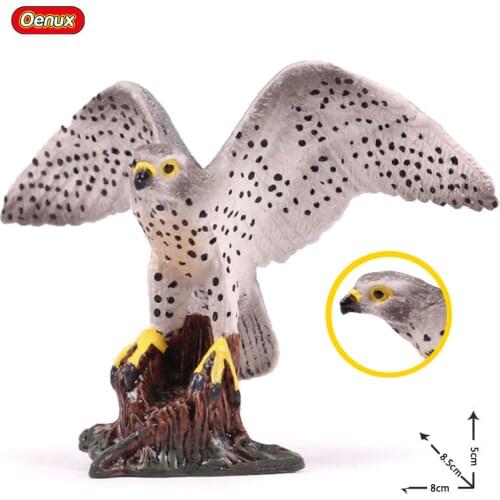 Oenux Original Peregrine Falcon Eagle Action Figures Bird Animal Figurines PVC High Quality Collection Model Educational Toys