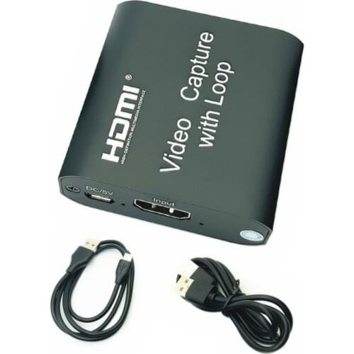 Video Card Loop out Video Capture Device HDMI Capture Card 4K 1080P USB 2.0 Game Record Live Streaming Box for PS4 DVD HD Camera