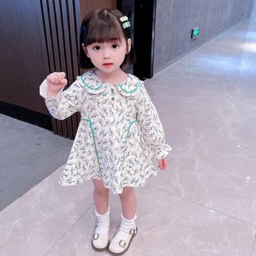 Girls Dress Floral Pattern Dresses For Girl Casual Style Children Dresses Spring Autumn Costume For Girls
