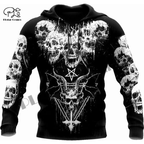 PLstar Cosmos 3Dprint Newfashion Satan Skull Horror Cos Halloween Unique Streetwear Funny Casual Hoodie/Sweatshirt/Zip Style-9