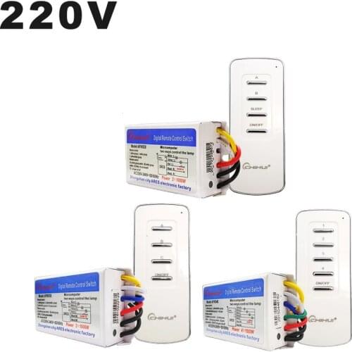 CHIHUI AC 220V 3 Port ON/OFF Lamp Smart Digital Wireless Remote Control Switch Receiver Transmitter for Ceiling light