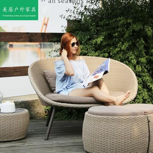 Nordic rattan chair set of four leisure outdoor small sofa combination home stay model room indoor nap courtyard