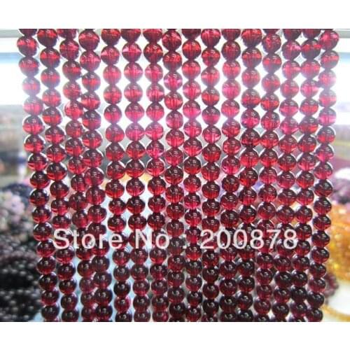 TSB9996 Wholesale Natural Stone loose beads,7mm Wine Red Garnet Round beads strand,January Birthstone Aquarius Lucky amulets