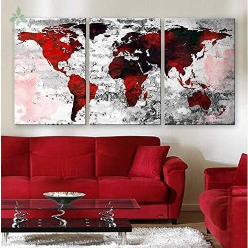 Watercolor Texture Map Oil Painting Old Brick Wall Color Red Black White Home Interior Decor