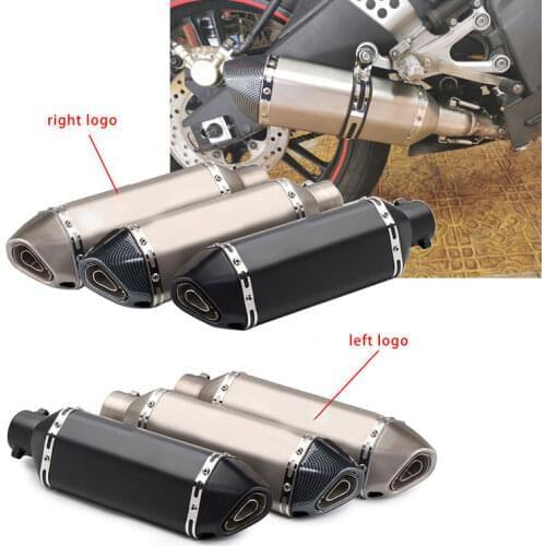 Zengjianmotoo - Carbon Fiber 51mm Motorcycle Exhaust Modify Motocross Exhaust Muffler For FZ6 CBR250 CB600 MT07 ATV