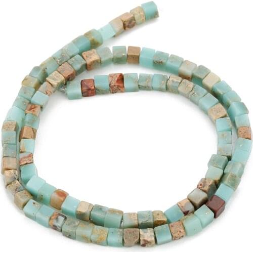 1 Strand/lot Natural Stone Square Beads Snake Skin 4/5/6mm Loose Spacer Stone Beads For Diy Jewelry Making Findings