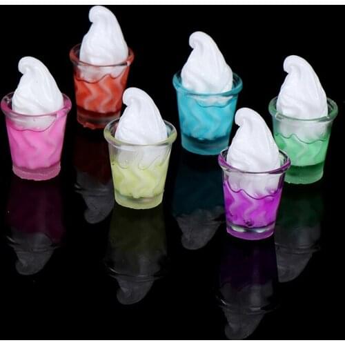 10pcs 1/12 Dollhouse Miniature Pretend Food Candy Color Ice Cream Cup Drink For Dollhouse Decals New