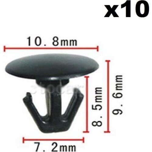10pcs Nylon Fastener For Honda Hood Seal Retaining Clip (11x8x6mm) 91518-S10-003