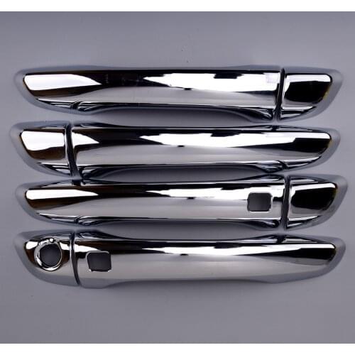 8Pcs/Set Car Exterior Front Chrome Door Handle Cover Trim Smart Key Hole ABS Fit For Hyundai Elantra 2017 2018 2019 2020 LHD