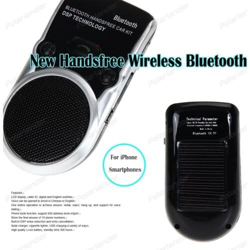 ABS Wireless Bluetooth hands-free car Kit sun visor with car charger For Smartphones MP3 Player black