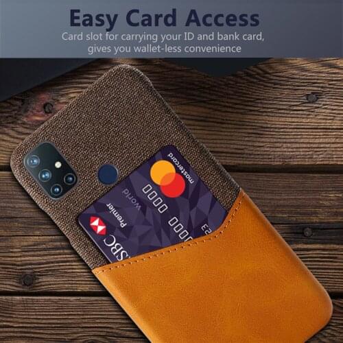 Business Case For OnePlus Nord N10 5G N100 9 Pro 9E 9R Coque Febric Card Holder Cover For One Plus 9pro 1+Nord 1+9r 1+9e Funda