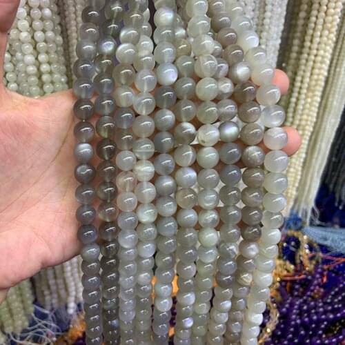 4-11mm Natural White Moonstone Beads 15'' Round DIY Loose Beads For Jewelry Making Beads Women Bracelet Necklace Earring Gift