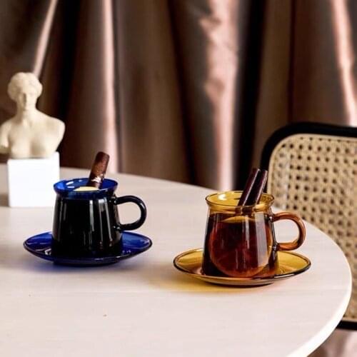 Water Cup Coffee Tea Vasos Gobelet Plegables Creative Household Heat-Resistant High Borosilicate Glass Transparent Female INS