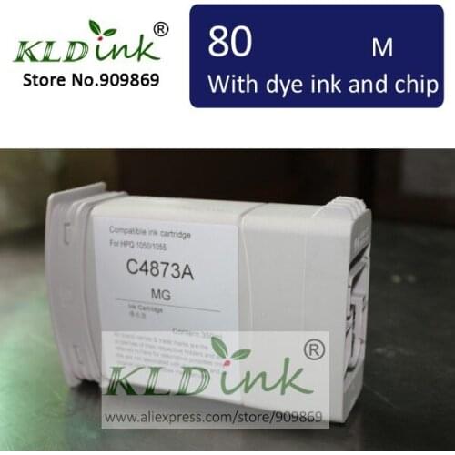 [KLD Ink] Compatible 80 C4847A MAGENTA Dye ink cartridge for Designjet 1050 1055 printer