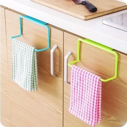 Over Door Tea Towel Holder Rack Kitchen Cupboard Bar Hook Bathroom Cloth Hanger Multi-functional Kitchen Drawer Hook Holder