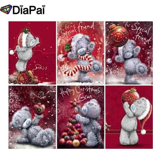 DIAPAI 5D DIY Diamond Painting 100% Full Square/Round Drill "Cartoon bear writing" 3D Embroidery Cross Stitch Home Decor