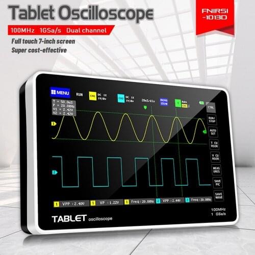 FNIRSI-1013D Digital Oscilloscope 1013D 2 Channels 100MHz*2 Band Width 1GSa/s Sampling Rate USB Oscilloscope 7In TFT LCD Screen