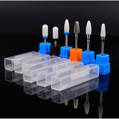 Milling Cutter Ceramic Diamond Nail Drill Bit Electric Rotary Burr Cuticle Tungsten Steel Polishing Head Drill Accessories Tool