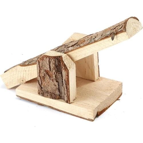 Hamster Seesaw Toy Natural Hamster Climbing Toy Wooden Rocking Swing Game Hamster Exercise Toys For Birds Hamster Small Pets
