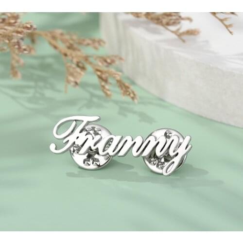 Customized Name Pins Personalized Initial Brooches Pins Name Brooch Alfiler Para Regalo Bodas For Women Men Badges Jewelry Gifts