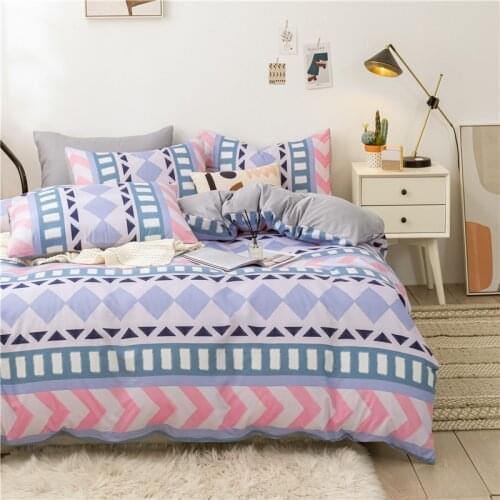 Bohemia Blue Bedding set,220x240 Duvet Cover Set With Pillowcase, 175x220 Quilt Cover,Geometric patterns King Size Blanket Cover