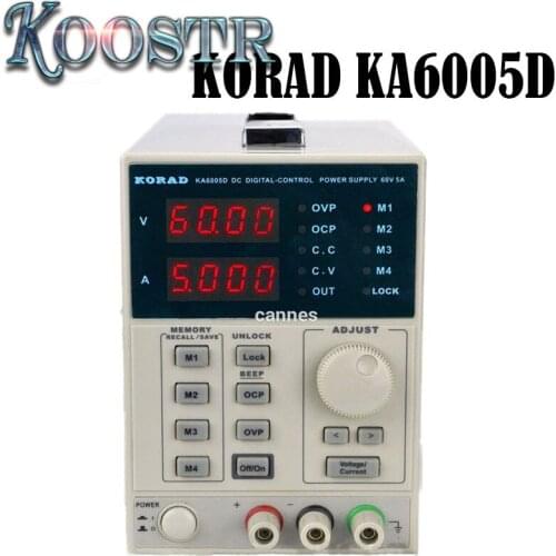 KORAD KA6005D -Precision Variable Adjustable 60V, 5A DC Linear Power Supply Digital Regulated Lab Grade