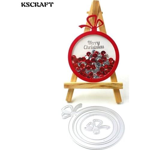 KSCRAFT 2018 Christmas Ornament Shaker Card Metal Cutting Dies for DIY Scrapbooking/Card Making/Kids Fun Decoration Supplies