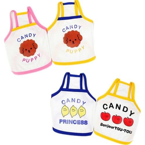 Cute Letter Pattern Sleeveless Dog Clothes Summer Cool Sweatshirt Shirt For Small Dog Chihuahua Tank Top Vest Tshirt Dog Costume