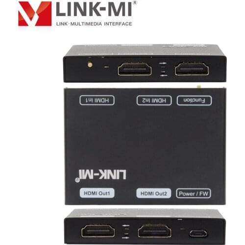 LINK-MI Mini 4K HDMI 1x2 Splitter / 2x1 Switch support 4K@60Hz YUV4:4:4 18Gbps EDID HDR10 Multi-functional Switcher