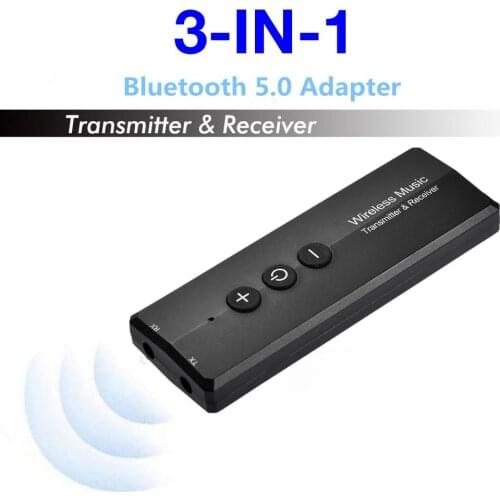 Mini Bluetooth 5.0 Audio Transmitter Receiver 3-in-1 Wireless Music Stereo Adapter 3.5mm Jack USB for TV PC Headphones Car kit