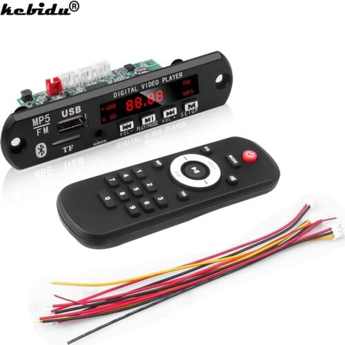 Kebidu MP3 Player Decoder Board Car FM Radio Module Bluetooth 5.0 Receiver Hands-free 2 in 1 Audio MP5 HD Video Decoder