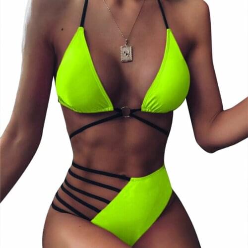 2020 New Women Sexy Push up Bikini Set Swimwear Bra Bandage Swimsuit Beachwear Bathing Suit Padded Swimming Costume Female